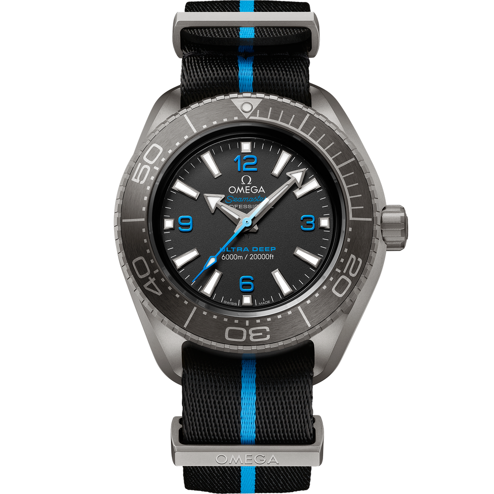 Omega Seamaster Planet Ocean 6000M 45.5 mm titanium on NATO strap