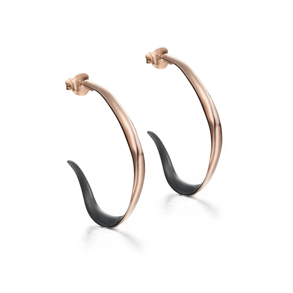 Jorge Revilla Venice Bicolor Rose Organic Hoop Earrings