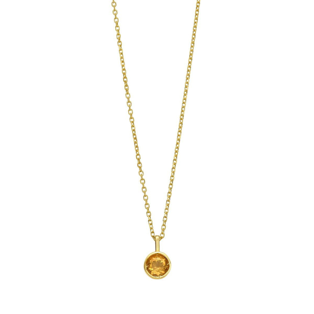 Yellow Gold Citrine Bezel Pendant