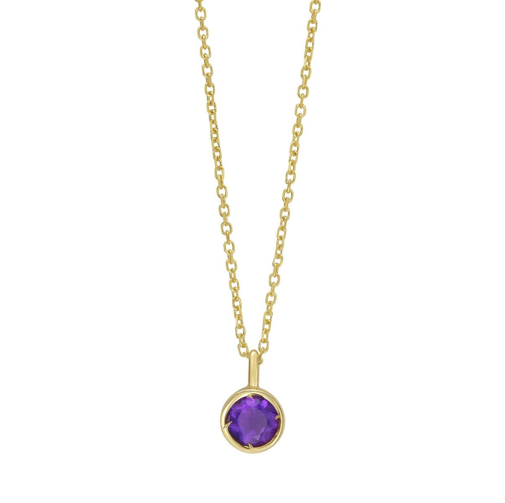 Yellow Gold Amethyst Bezel Pendant