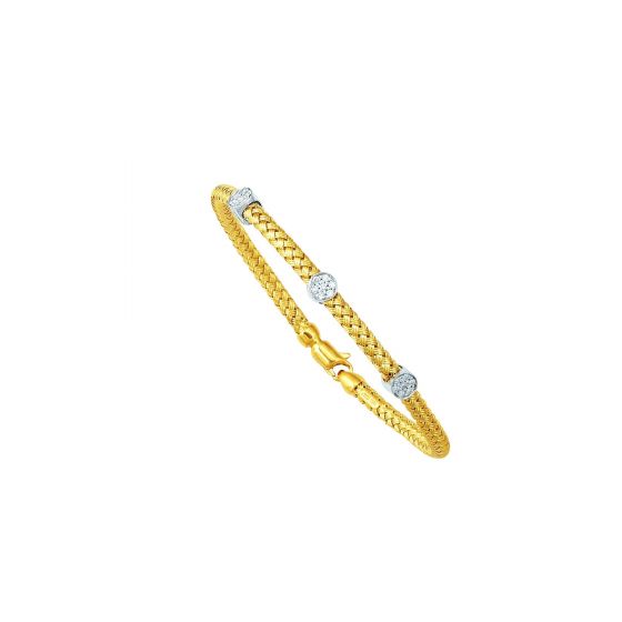 Woven Diamond Station Bracelet