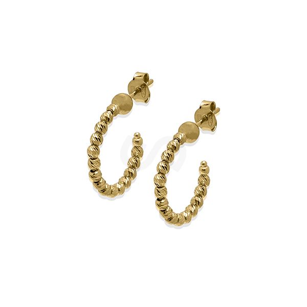 Slash Hoop Silver & Gold Plated Earrings - 15MM