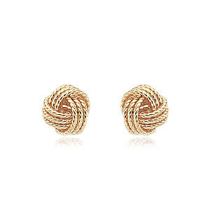 Yellow Gold Twisted Love Knot Earrings