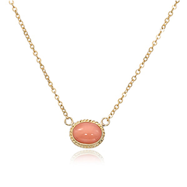 Oval Coral Pendant