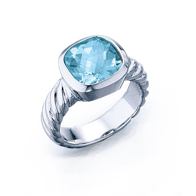Barmakian Blue Topaz Cable Ring