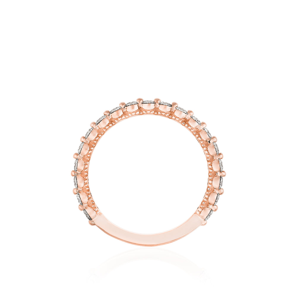 TACORI Rose Gold Sculpted Crescent Diamond Wedding Band