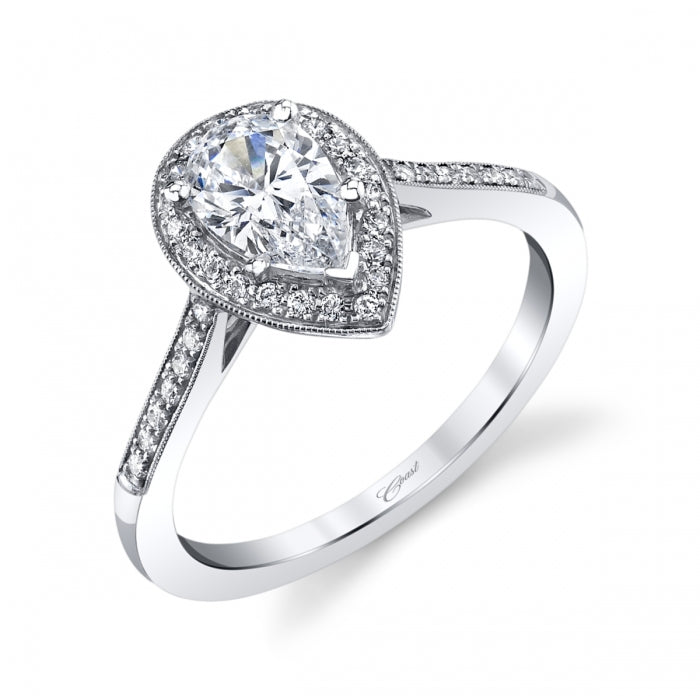 Coast Diamond Pear Shape Halo Engagement Ring