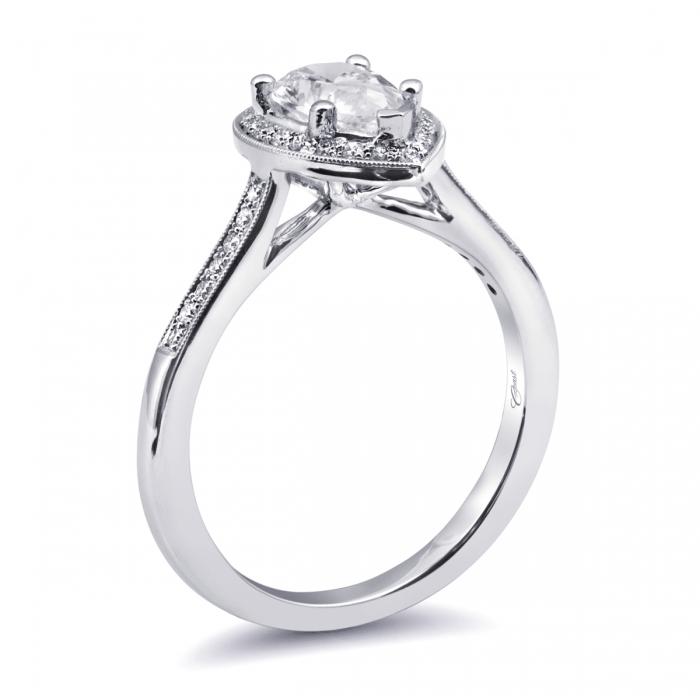 Coast Diamond Pear Shape Halo Engagement Ring