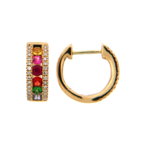 Dilamani Rainbow Sapphire Hoop Earrings