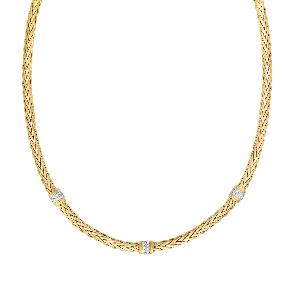 Phillip Gavriel Woven Diamond Station Necklace