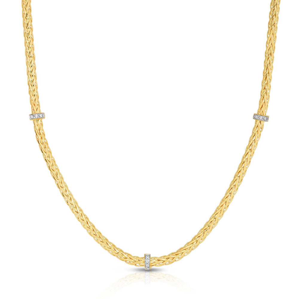 Phillip Gavriel Woven Diamond Station Necklace