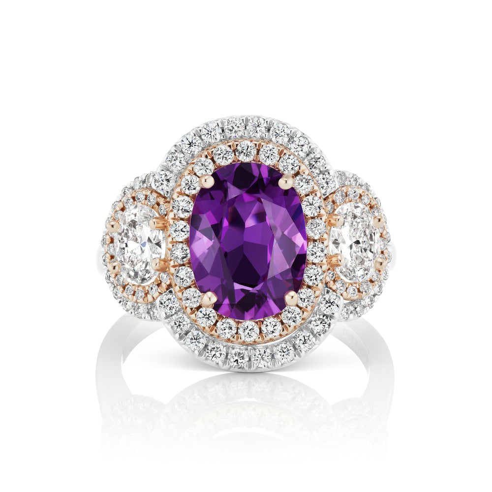 Barmakian Purple Sapphire and Diamond Ring