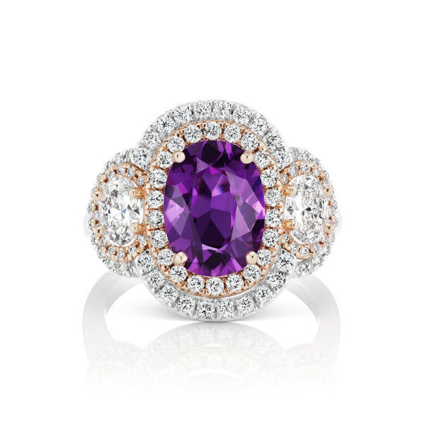 Barmakian Purple Sapphire and Diamond Ring