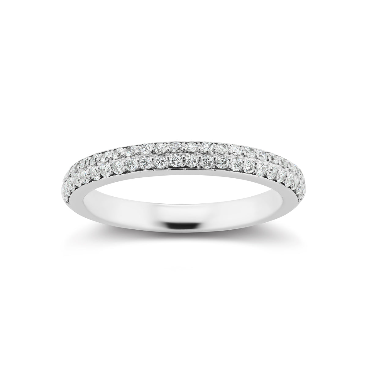 Platinum 0.25ct Pavé Set Twisted Style Diamond Wedding Ring