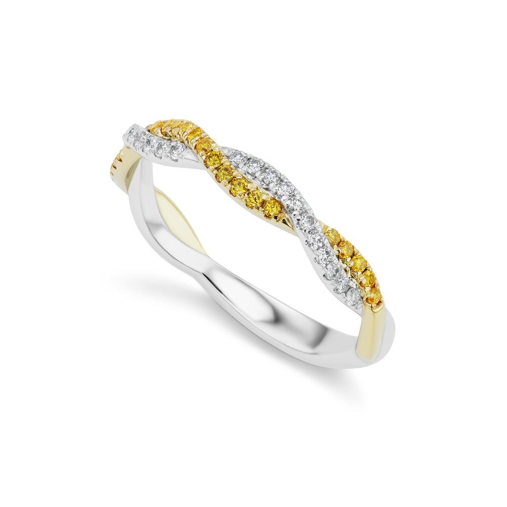 Barmakian Yellow Diamond Braided Band