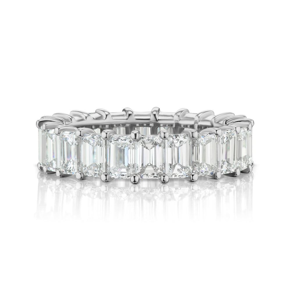 Barmakian Shared Prong Emerald Cut Diamond Eternity Band