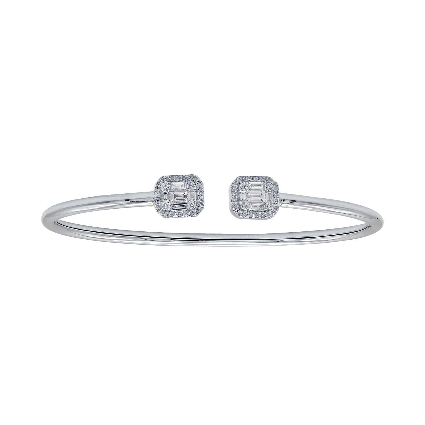 Barmakian Flexible Diamond Cluster Cuff Bracelet