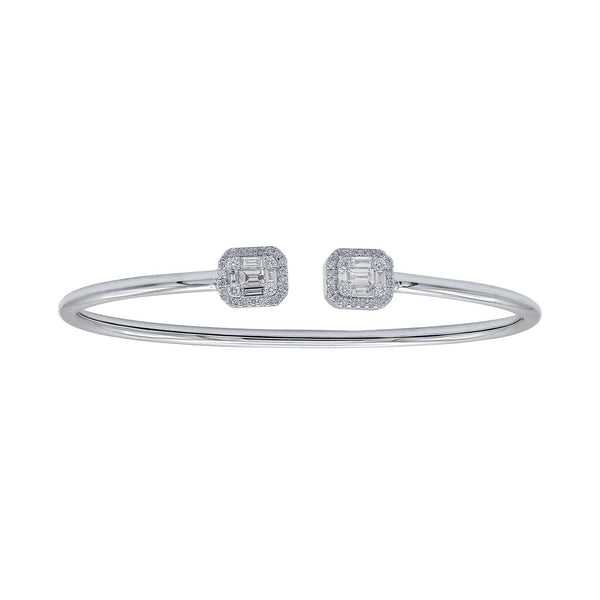 Flexible Diamond Cluster Cuff Bracelet