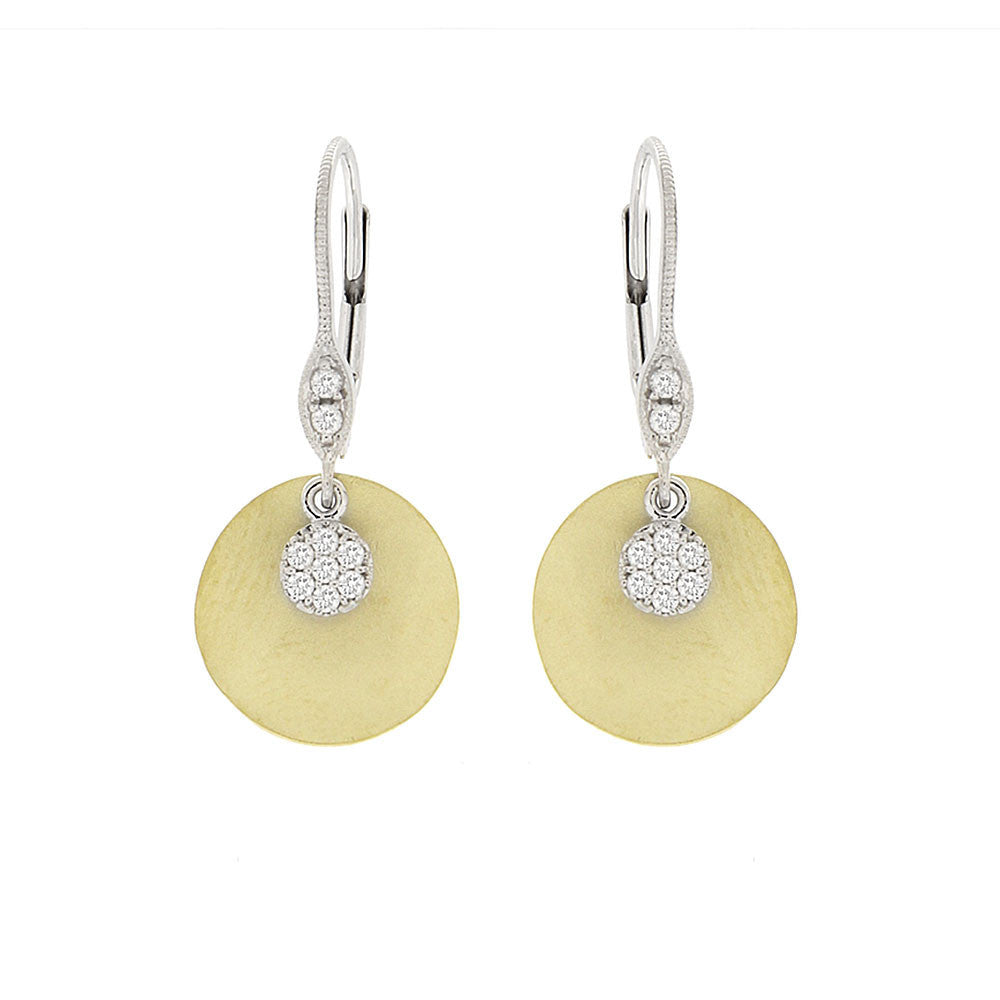 Diamond Disc Dangle Earrings