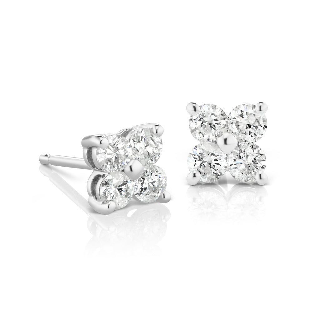 Barmakian Diamond Cluster Stud Earrings