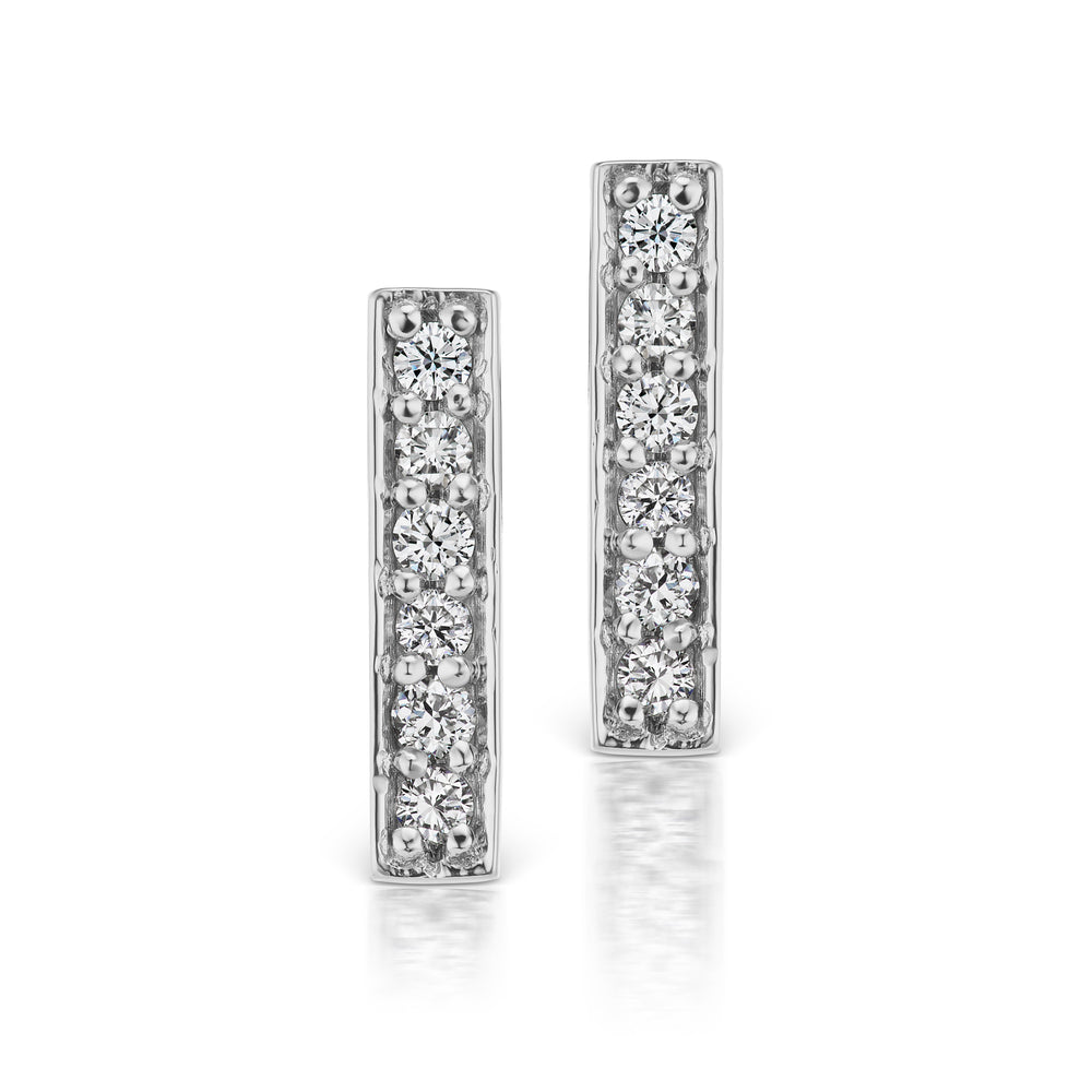 Barmakian Diamond Bar Stud Earrings