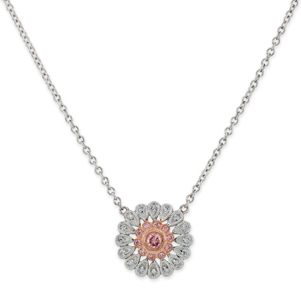 Argyle Pink Diamond Deco Flower Pendant