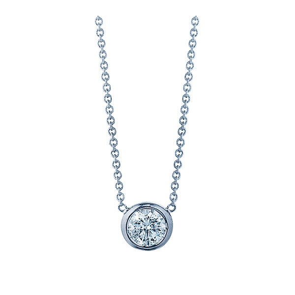 Bezel set diamond solitaire pendant Clearance