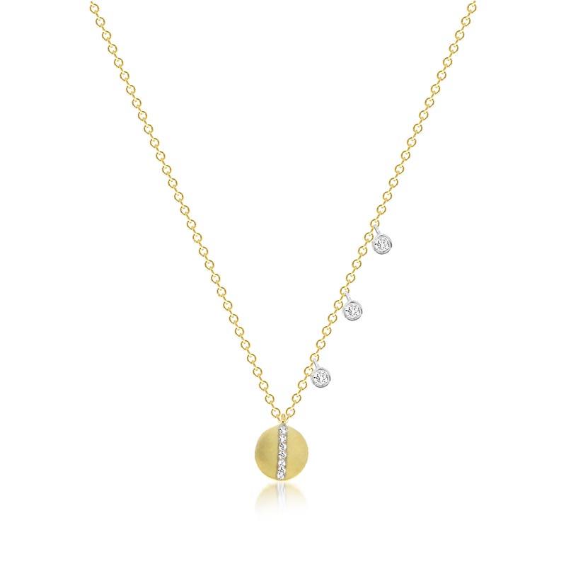 Delicate Diamond Disc Necklace