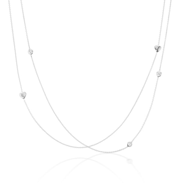 Barmakian Diamonds-By-The-Yard Heart Necklace