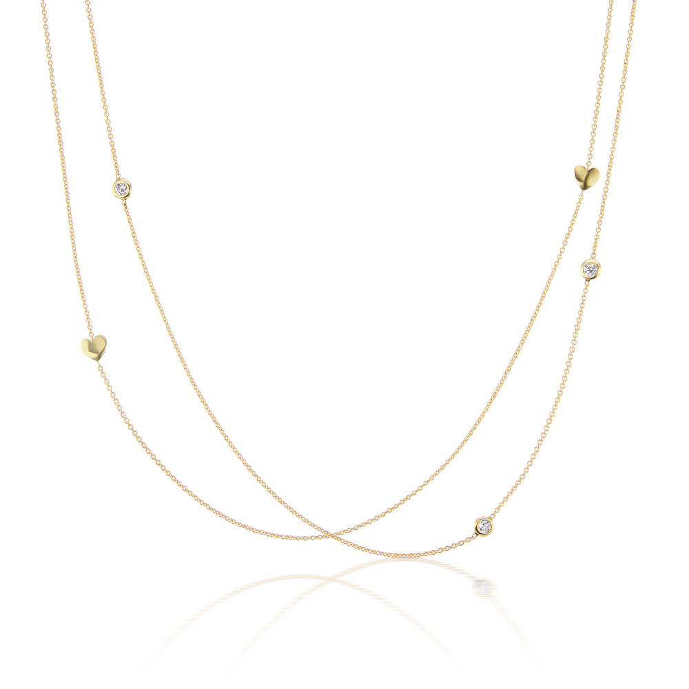 Barmakian Diamonds-By-The-Yard Heart Necklace