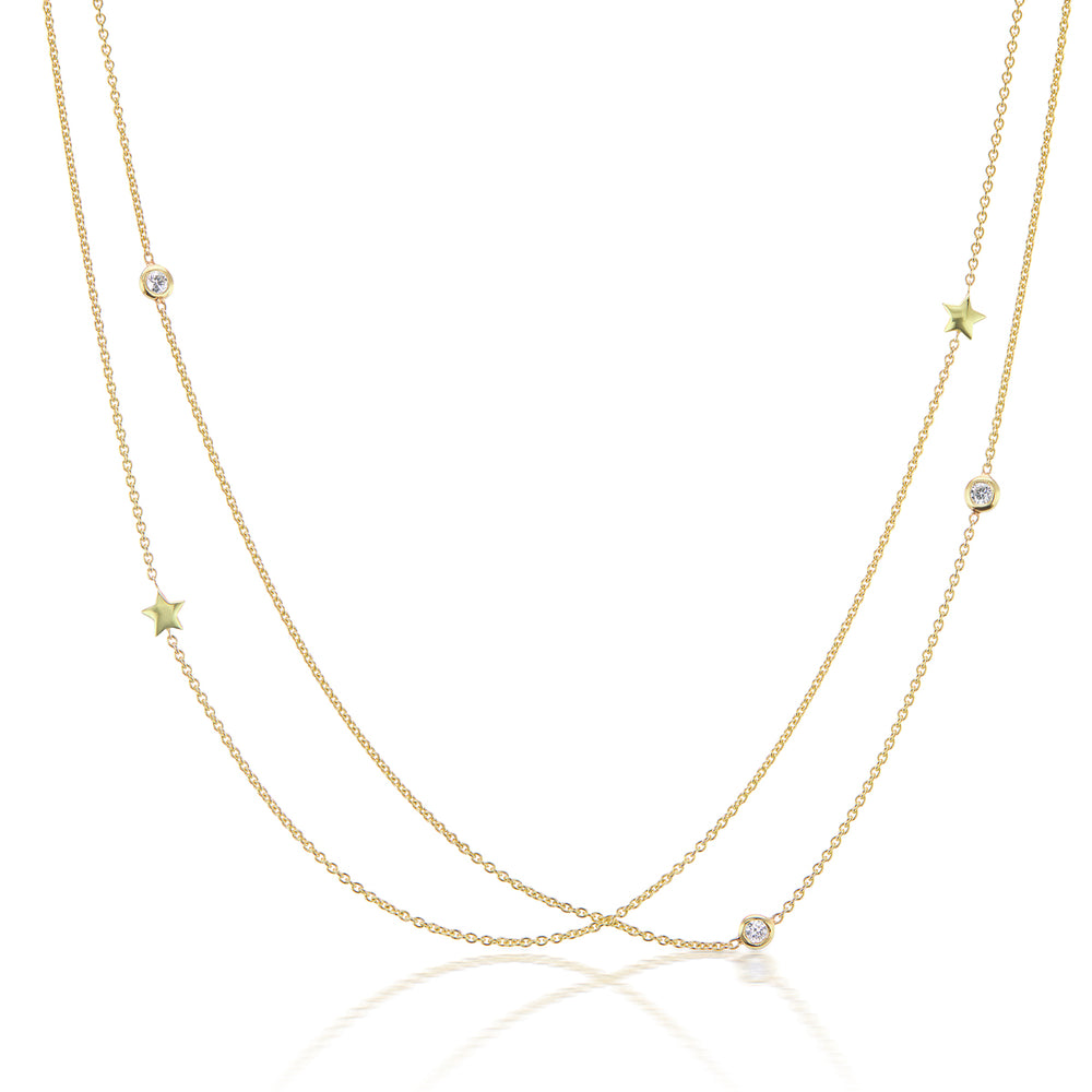 Barmakian Diamonds-By-The-Yard Star Necklace