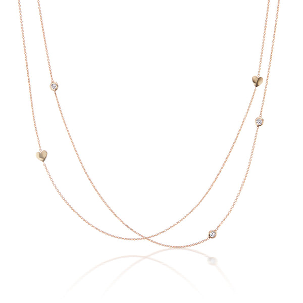 Barmakian Diamonds-By-The-Yard Heart Necklace