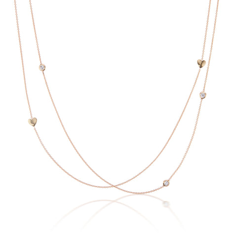 Barmakian Diamonds-By-The-Yard Heart Necklace