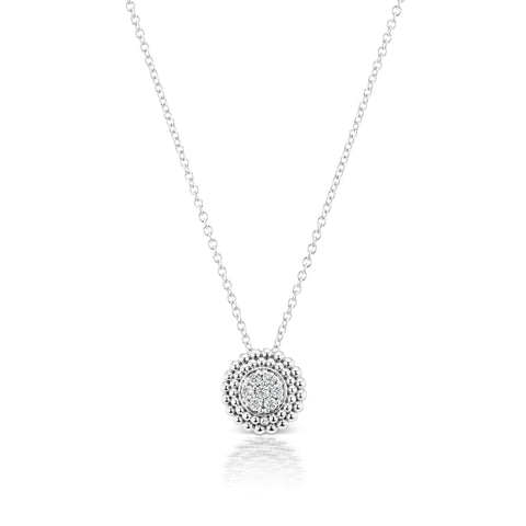Pave Set Diamond Cluster Pendant