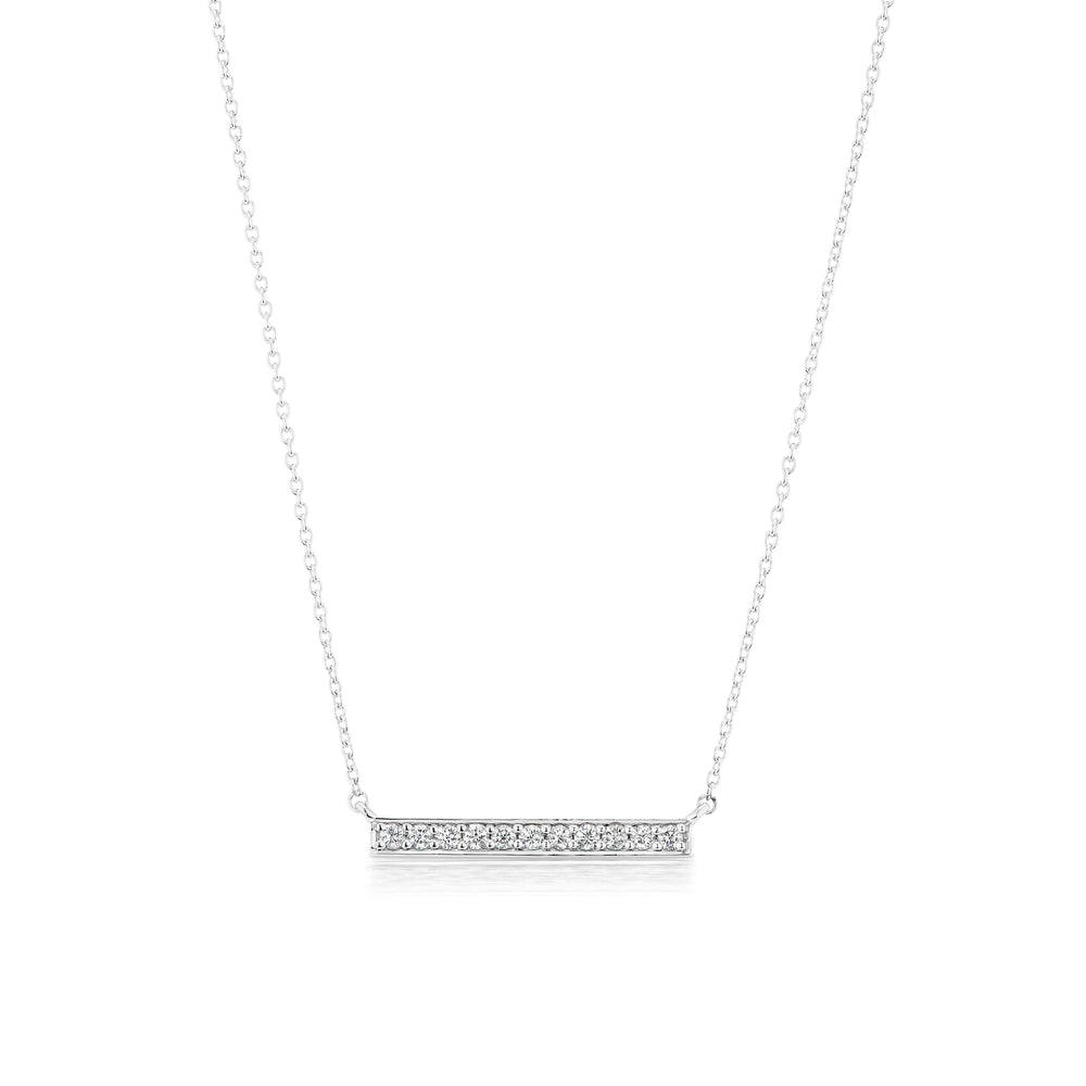 Straight Diamond Bar Necklace