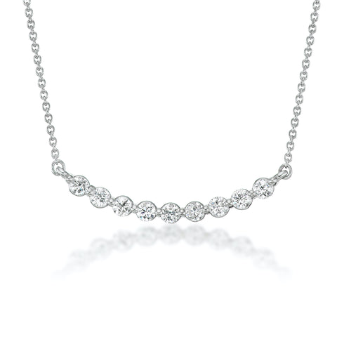 Curved Diamond Bar Necklace