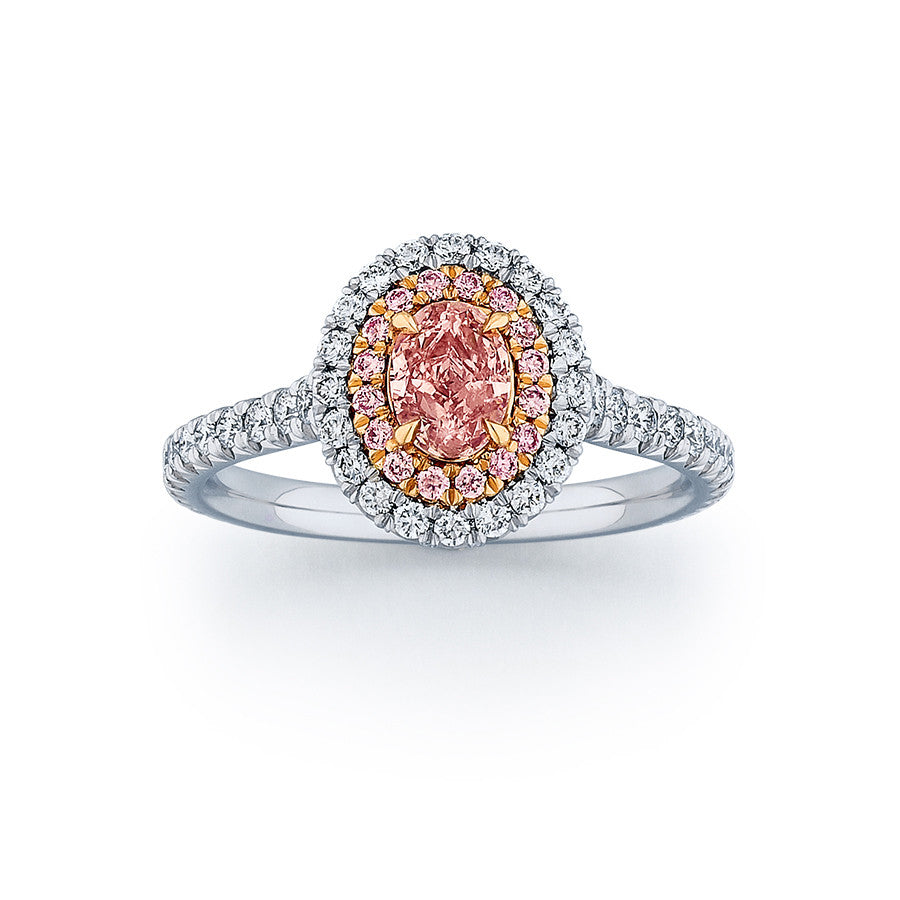 Oval Argyle Pink Diamond Halo Ring