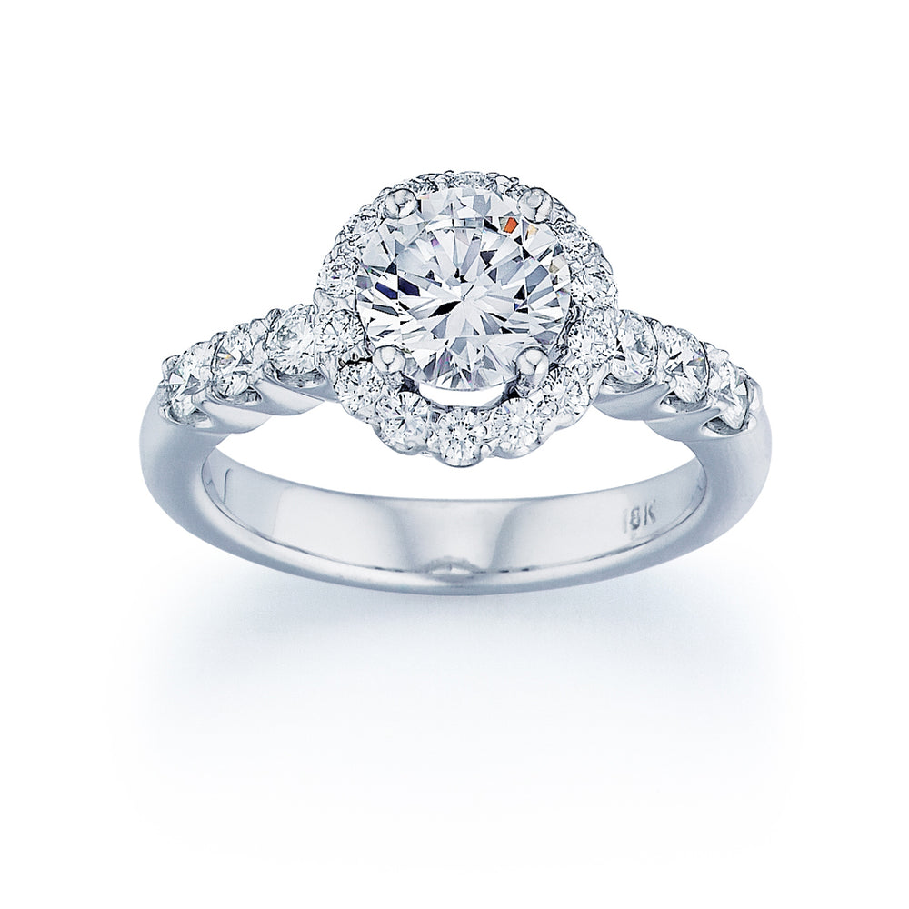 Barmakian Diamond Halo Engagement Ring