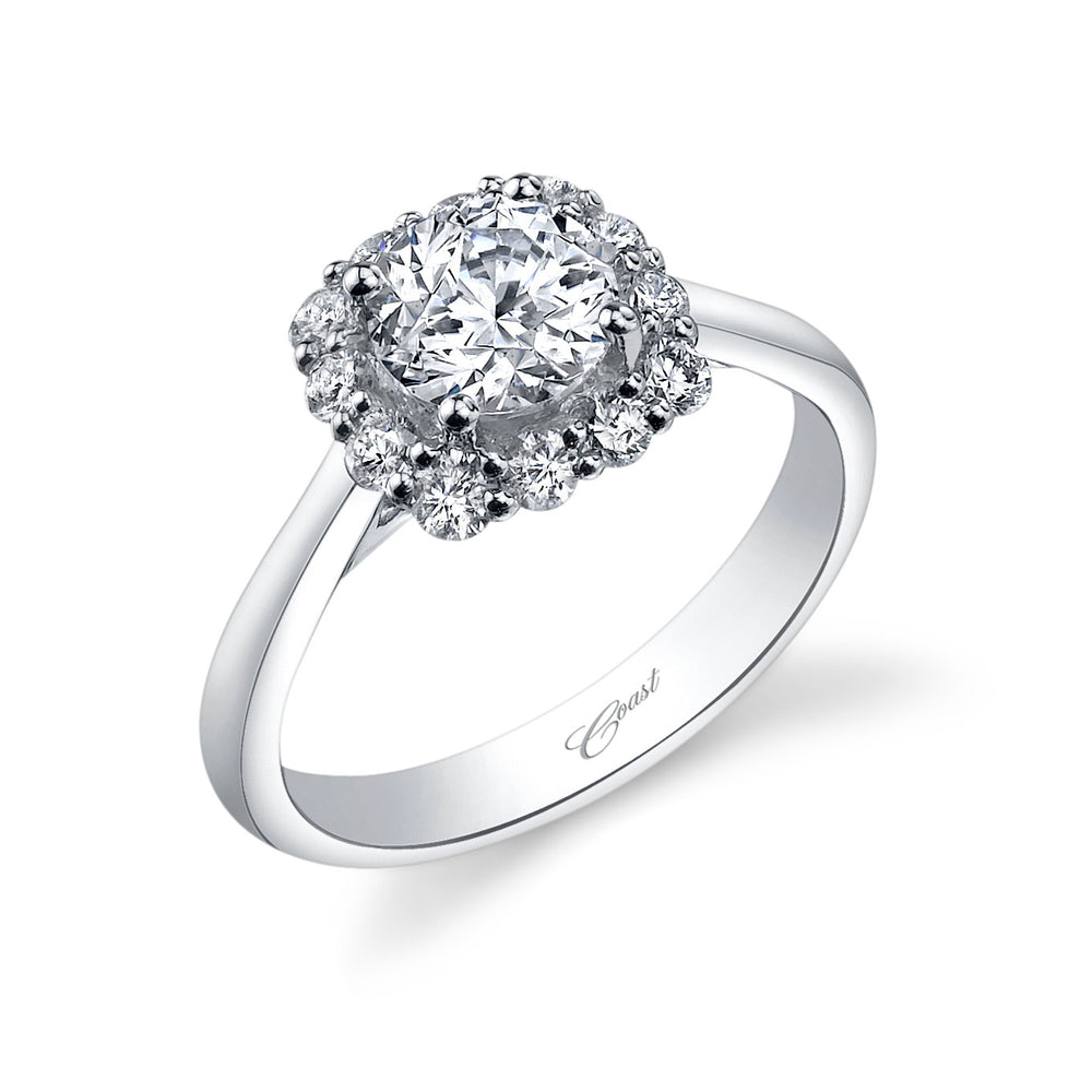 Coast Diamond Cushion Shape Halo Engagement Ring