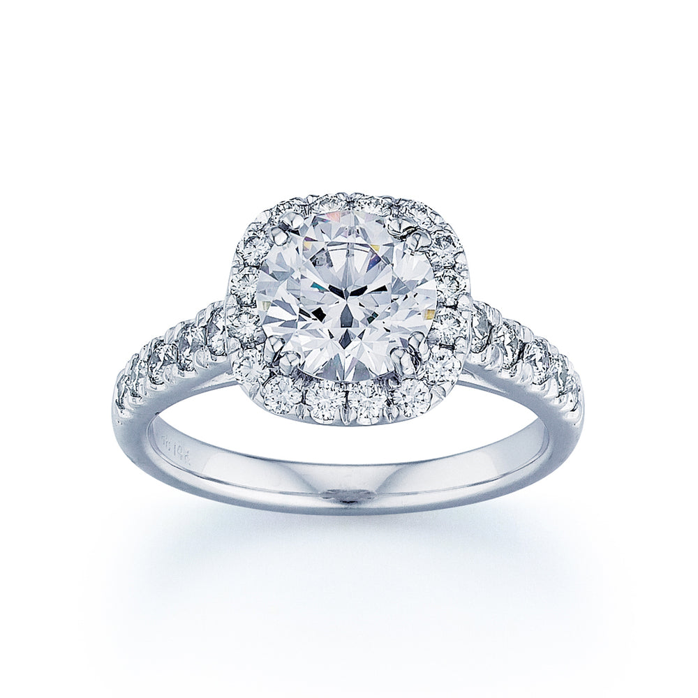 Barmakian Diamond Halo Engagement Ring