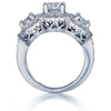 Barmakian Three Stone Halo Engagement Ring
