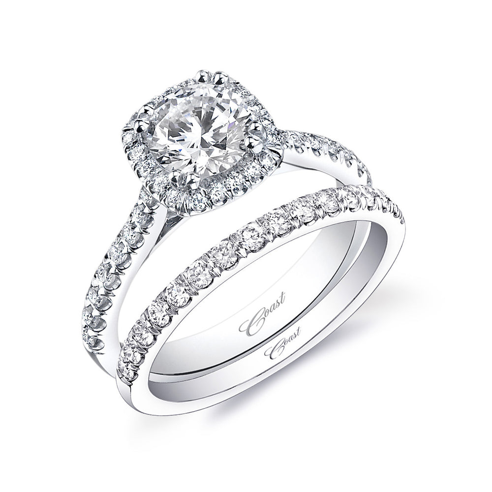 Coast Diamond Cushion Shape Halo Engagement Ring