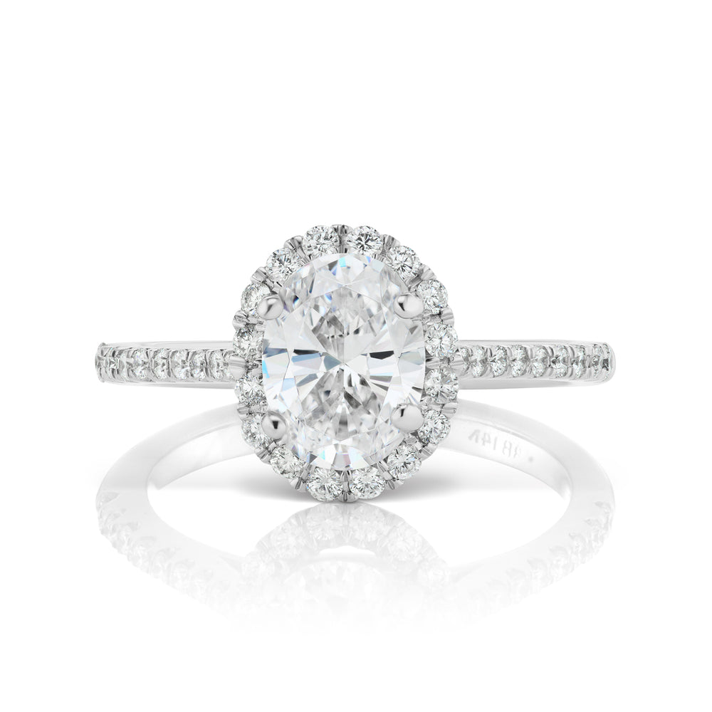Barmakian Oval Diamond Halo Engagement Ring