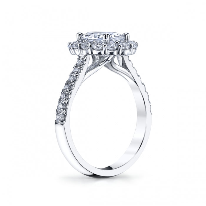 Coast Diamond Oval Halo Engagement Ring