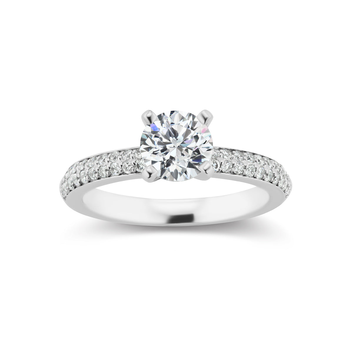Barmakian Pave Diamond Engagement Ring