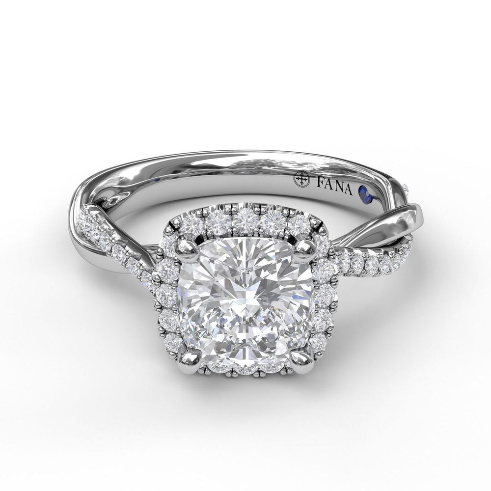 FANA Cushion Diamond Halo Engagement Ring