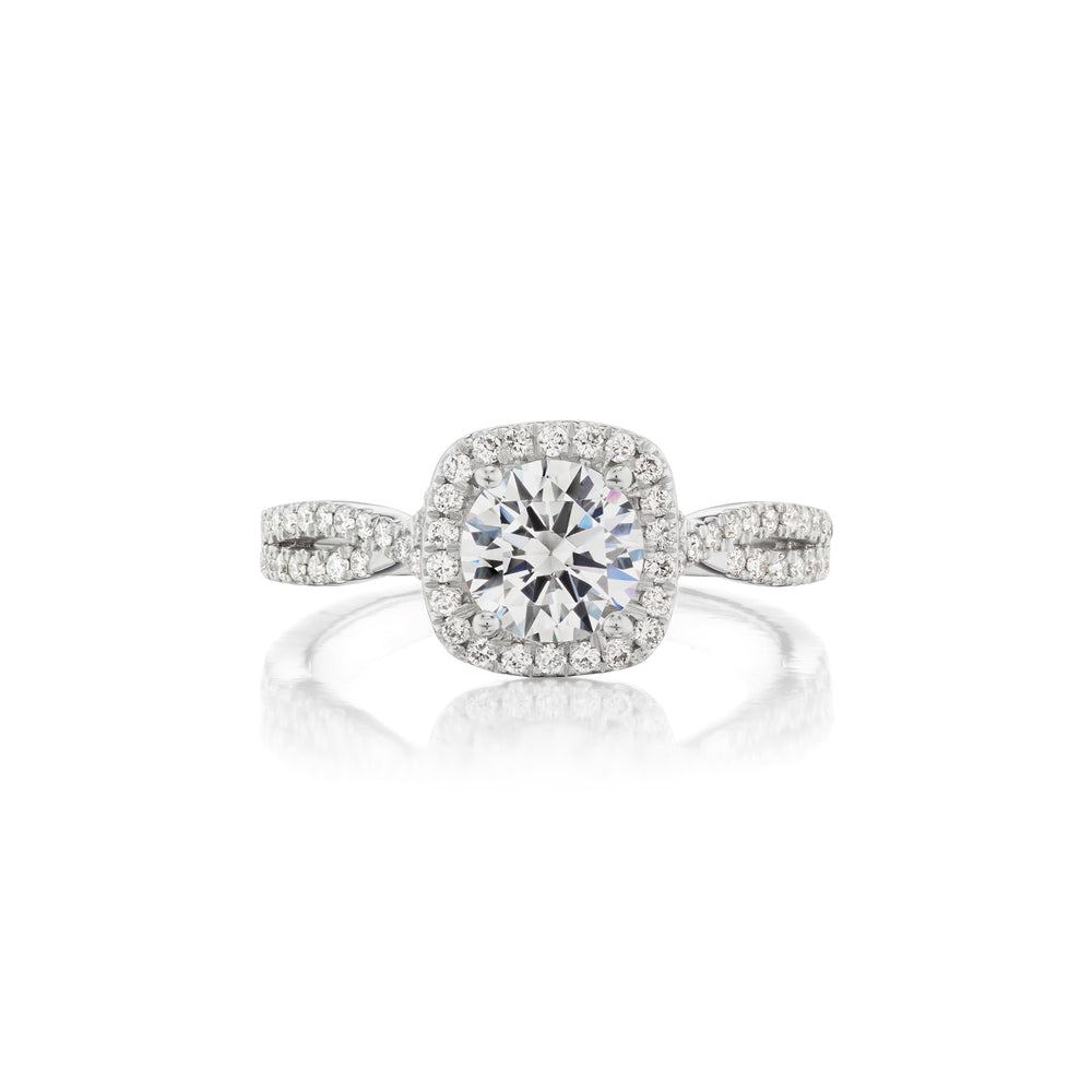 Barmakian Diamond Halo Engagement Ring