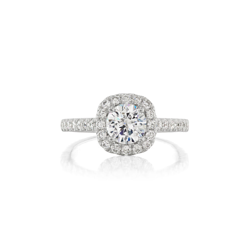 Barmakian Diamond Halo Engagement Ring