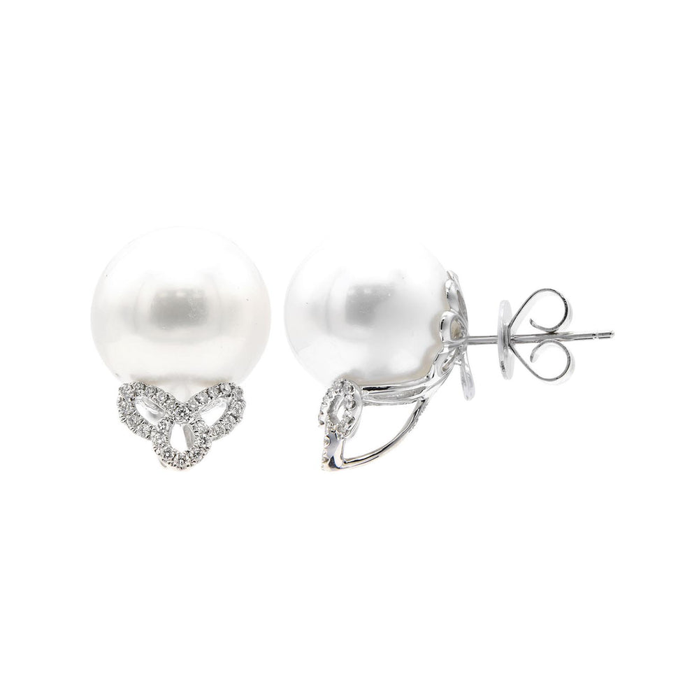 South Sea Pearl and Diamond Earrings