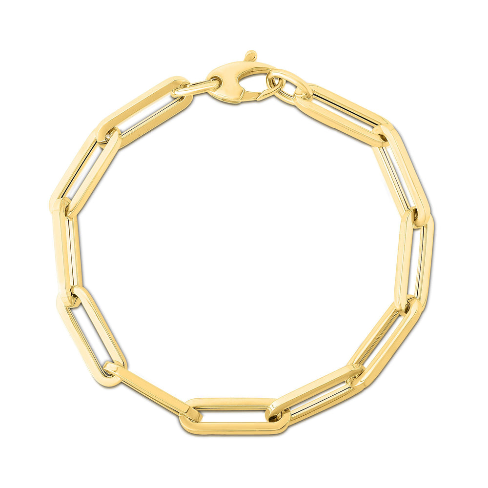 Yellow Gold Paperclip Bracelet